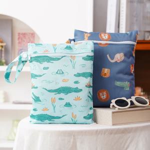 Elinfant 2pcs 방수 미니 저장 가방 수영, 해변 및 체육관, 18*25cm 방수 기저귀 가방, 습식 건조 가방