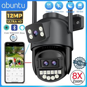 12MP 6K PTZ Wifi 카메라 8X 디지털 줌 야외 듀얼 스크린 Wifi 감시 카메라 나이트 비전 CCTV IP 보안 카메라 ICSEE
