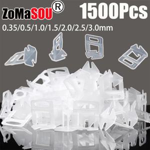 100-1500Pcs 타일 레벨링 시스템 클립 타일 스페이서 누워 레벨 스페이서 클립 0.35/0.5/1/1.5/2/2.5/3mm 건설 도구