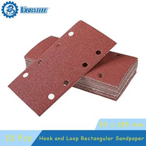 10 Pcs 93x185mm 샌딩 시트 8 홀 후크 및 루프 직사각형 샌더 연마 샌딩 금속 용 40-400 그릿 모듬