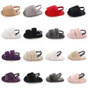 여성용 부드러운 클래식 아기 슬리퍼 샌들, 통기성 아기 모피 가죽 신발, 심플한 탄성 샌들 공주