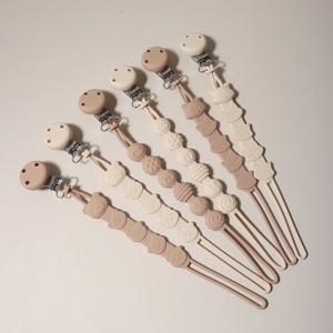 실리콘 만화 여우 곰 젖꼭지 체인 아기 더미 홀더 토끼 더미 체인 안티 드롭 체인