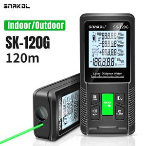 Snakol 레이저 줄자 120M 녹색 레이저 거리 측정기 고정밀 룰렛 다중 측정 기능 전자 눈금자