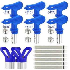 14Pcs 에어리스 페인트 노즐 세트 가역 스프레이 기계 팁 페인트 분무기 노즐 에어리스 스프레이 기계 부품 도구