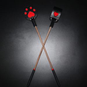 46CM 호두 나무 PU 가죽 자르기 Flogger 레이싱 스팽킹 연습 말 채찍 fo 말 승마