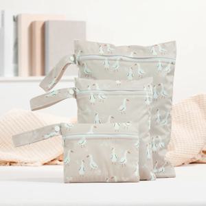 Elinfant 3PCS 재활용 직물 방수 습식 건조 가방 휴대용 기저귀 가방 위생 보관 가방