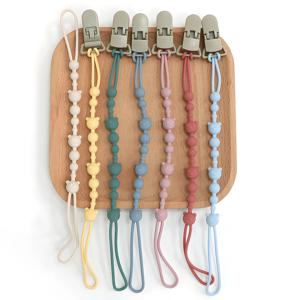 진정 젖꼭지 안티 체인 아기 유모차 Teether 안티 손실 체인 아기 실리콘 젖꼭지 클립 장난감 물린 접착제 매는 밧줄