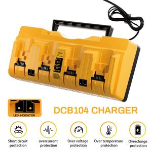 Dewalt 배터리 충전기 DCB104 교체, Dewalt 12V 18V 다중 배터리 충전기 스테이션, 4포트 고속 충전기와 호환 가능