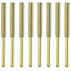 8Pcs 전기 톱 비트 티타늄 도금 다이아몬드 숫돌 높은 경도 전기 전기 톱 파일 4/4.8/5.5mm 전기 톱 숫돌 돌