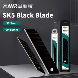 AMR 10/30/50 PCS 교체 가능한 칼 블레이드 18mm/9mm 너비 금속 홈 학교 Suplie Art Craft Paper Box Cutting Utility Knife