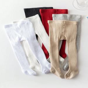 1피스 여아용 심플 베이직 세로 줄무늬 바닥 팬티 스타킹, 여아의 일상에 적합