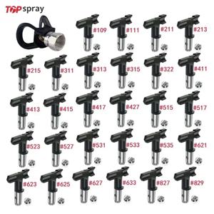 에어리스 페인트 스프레이 노즐용 탑스프레이 팁, 에어리스 스프레이 노즐, 가역 팁, 427, 527, 413, 623, 627, 827, 829/625, 블랙