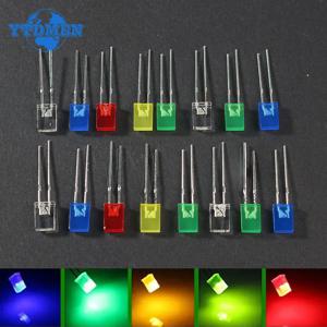 100 개/몫 광장 2*5*7mm LED 다이오드 2X5X7mm 5 색 빨간색 노란색 녹색 파란색 흰색 LED 발광 다이오드 키트 DIY 전자