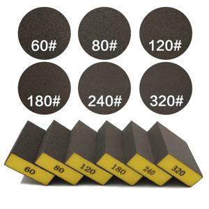6개입 샌딩 스펀지 세트 60 80 120 180 240 320 그릿 목재 건식벽체 금속 연마용