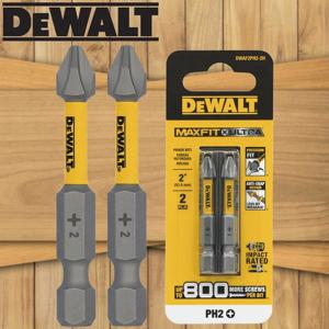 DEWALT DWAF2PH2-2H 임팩트 PH2 50MM 드릴 비트 2PC MAXFIT X ULTRA 비트 도구 부착물당 최대 800개의 나사 추가