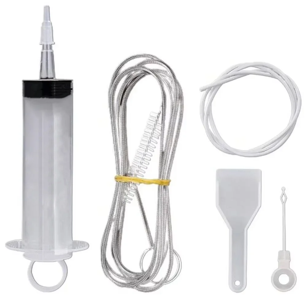 5pcs 냉장고 준설 키트 유연한 냉장고 스크럽 브러시 재사용 가능한 냉장고 배수구 준설 리무버 청소 주사기 삽