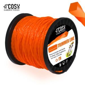 나선형 잔디 컷 스트리머 라인, 흑연 필링 코드, 나일론 스트링 잔디 예초기, 오렌지 트위스트 모양 라인, COSY2.0, 2.4, 2.7, 3.3, 4.0mm