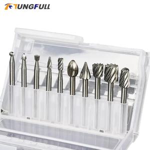 HSS 로터리 버 밀 커터 라우팅 라우터 비트, 버 로터리 도구, 워드 작업 도구, 조각 드레멜 액세서리, 세트당 6 개, 10 개
