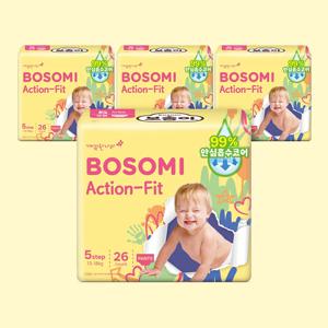 보솜이 액션핏 팬티형기저귀 특대형 공용 26개입 × 4팩
