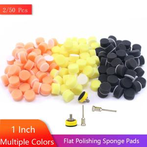 1 인치 25MM 플랫 폴리싱 패드 키트 2/50Pcs Dremel 로타리 도구 용 버핑 및 왁싱 자동 용 여러 색상 후크 및 루프