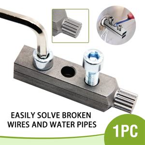 4/6 포인트 수도꼭지 앵글 밸브 와이어 추출기 물 파이프 파손 깨진 와이어 슬라이드 치아 깨진 끝 제거 도구 액세서리 세트