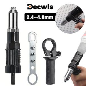 리벳 머신, 전기 리벳 건 어댑터, 2.4mm-3.2mm-4.0mm-4.8mm 리벳 도구, 홈 리벳터, 전기 드릴에 적합, 무선 알루미늄 합금 리벳 건