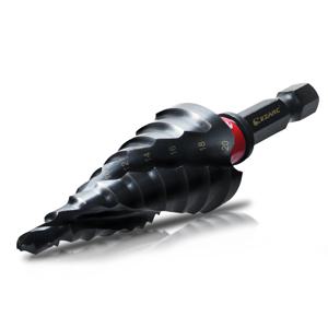 금속용 스텝 드릴 비트 1개, 4-20mm M35 스파이럴 플루트 유니빗 스텝 드릴 비트, 금속, 목재용 1/4