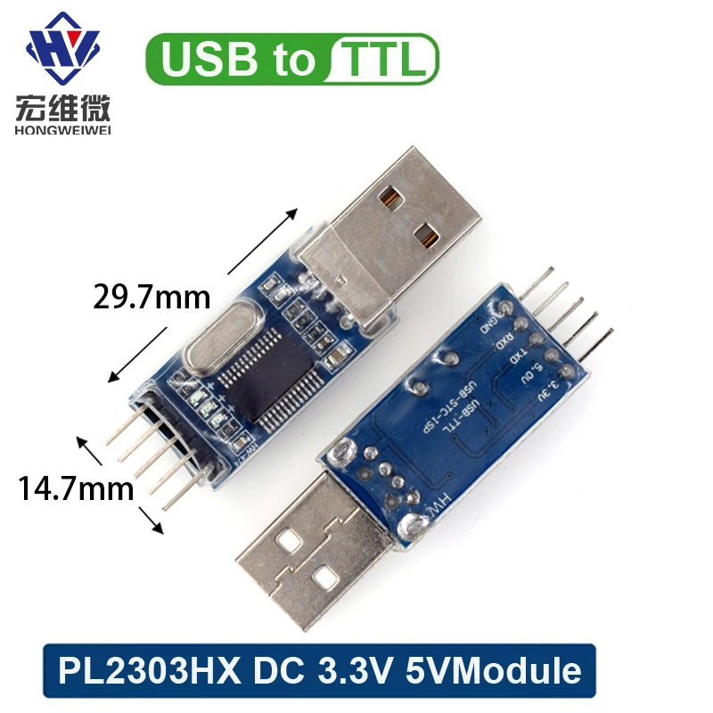 PL2303 USB To RS232 TTL 변환기 어댑터 모듈 DC 3.3V 5V PL2303HX STC 마이크로 컨트롤러 브러시 기계 보드