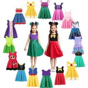 2025 소녀 여름 공주 드레스 의류 라푼젤 엘사 안나 코스프레 생일 파티 드레스