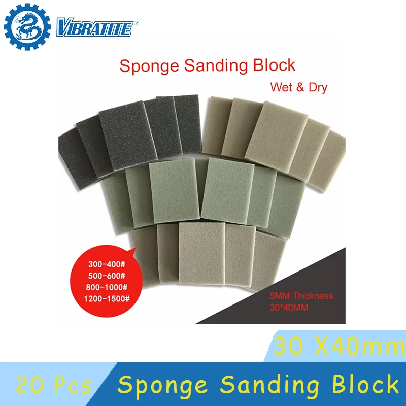 샌딩 스폰지 사포 30*40mm 20 Pcs 모듬 된 300-1500 금속 마른 벽에서 나온 나무 자동차 연마 샌딩을위한 모래 블록 패드 ﻿