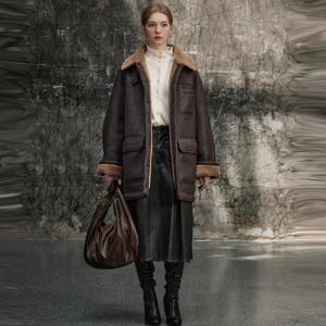 여성 겨울 캐주얼 인조 가죽 모피 자켓