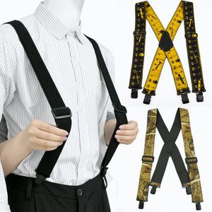 3.5*120/5*120cm 성인 남성 멜빵 하네스 남성 탄성 교정기 2/4 클립 걸쇠 바지 의상을위한 스트랩 서스펜더 맨 조정