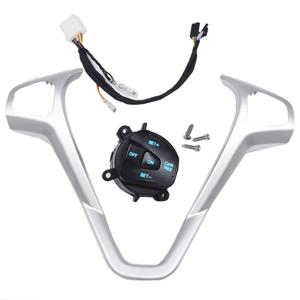 자동차 스티어링 휠 크루즈 컨트롤 버튼 Ford Fiesta 2010 -2011 MK7 용 자동차 프레임 패널 트림 커버가있는 파란색 백라이트 버튼