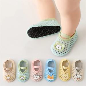 아기 바닥 신발 캐주얼 유아 부드러운 단독 양말 첫 워커 미끄럼 방지 만화 홈 층 실내 신발 소녀 소년 여름 메쉬