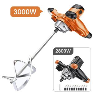 2800W/3000W 산업용 시멘트 믹서 6 속도 조정 가능한 휴대용 페인트 퍼티 파우더 시멘트 석고 모르타르 코팅 믹서 220V