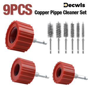 3/9 Pcs 구리 파이프 클리너 세트, (1/2 인치, 3/4 인치 및 1 인치) 구리 튜브 세척 브러시, 1/4
