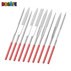10Pcs 다이아몬드 바늘 파일 세트 3x140mm 미니 바늘 파일 키트 돌 유리 금속 조각 공예 손 도구 바늘 파일 세트