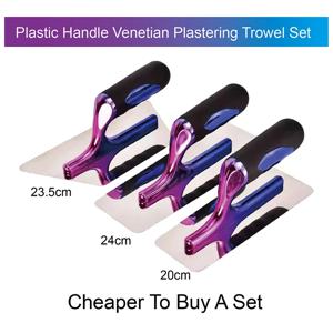베니스 석고 흙손 세트 스테인레스 스틸 블레이드 퍼티 스크레이퍼 페인트 규조토 시멘트 수리 균열 Bricklaying Diy 도구