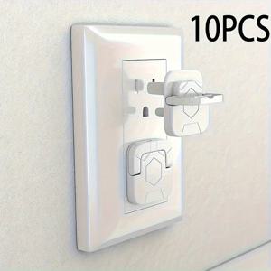 10개 미국 전기 충격 방지 콘센트 커버 - 3홀 소켓용 투명 보호 슬리브