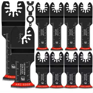 10Pcs 일본 진동 톱 블레이드 고 탄소강 바이메탈 곡선 가장자리 Multitool 블레이드 날카로운 마모 방지 커터 블레이드