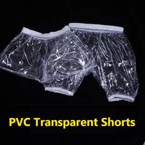 투명 반바지 부드러운 침묵 두꺼운 PVC 스포츠 플라스틱 바지 여성 남성 섹시한 패션 파티 방수 복서 ABDL 속옷