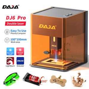 DAJA DJ6 Pro 미니 레이저 조각 기계 안전 커버 컷 금속 JewelryWood 아크릴 유리에 대한 비즈니스 조각 기계