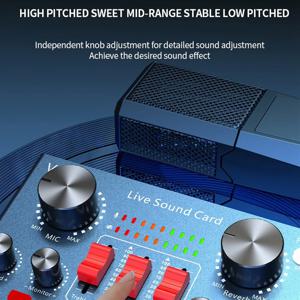 SLQZT V8K 오디오 USB 외부 사운드 카드 멀티 휴대용 마이크 휴대 전화 컴퓨터 용 라이브 방송 사운드 카드