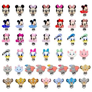 3pcs 디즈니 실리콘 미키 마우스 젖꼭지 클립 DIY 아기 젖니가 남 목걸이 더미 홀더 아기 액세서리