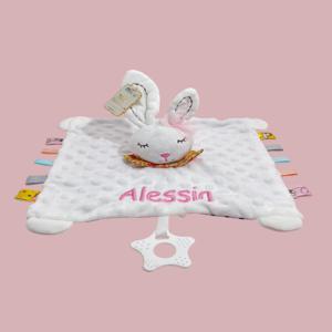 개인화 된 편지 수 놓은 신생아 사용자 정의 이름 보육 아기 보안 담요 진정 수건 선물 소년 소녀 수면 주머니 anima