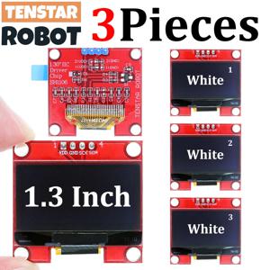 TENSTAR 3pcs 1.3 인치 I2C OLED 디스플레이 모듈 레드 보드 화이트 컬러 드라이브 칩 SH1106 128X64 1.3 