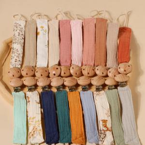 아기 귀여운 인쇄 젖꼭지 클립 아이 너도밤 나무 클립 코튼 홀더 체인 젖꼭지 브래킷 홀더 신생아 선물 어린이 장난감 더미 클립