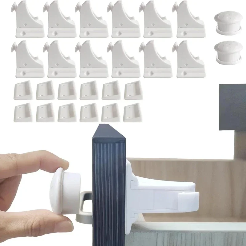 마그네틱 어린이 안전 잠금 리미터 어린이 보호 아기 안전 잠금 보이지 않는 잠금 어린이 보안 서랍 래치 캐비닛 도어