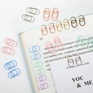 50개 메탈 마카롱 하트 모양 종이 클립 골드 로즈골드 미니 책갈피 티켓 사진 바인더 클립 패치워크 클립 사무용품