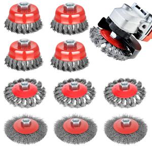 SI FANG M14 앵글 그라인더 용 트위스트 스틸 와이어 휠 브러시 페인트 제거 디버링 강력한 로터리 트위스트 매듭